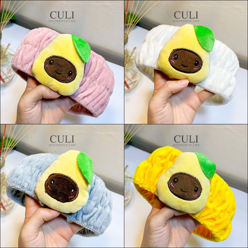 Băng đô rửa mặt, Bờm cài tóc hình trái bơ siêu cute, style Hàn Quốc xinh xắn