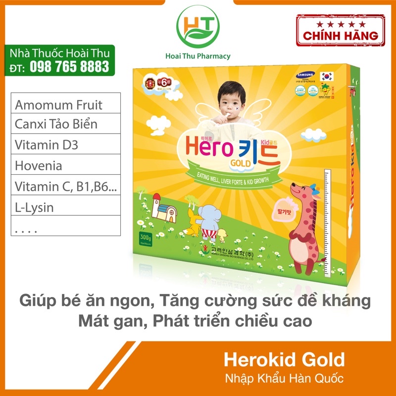 [Kèm Quà Tặng] Hero kid Gold - Bé ăn ngon , mát gan, tăng chiều cao