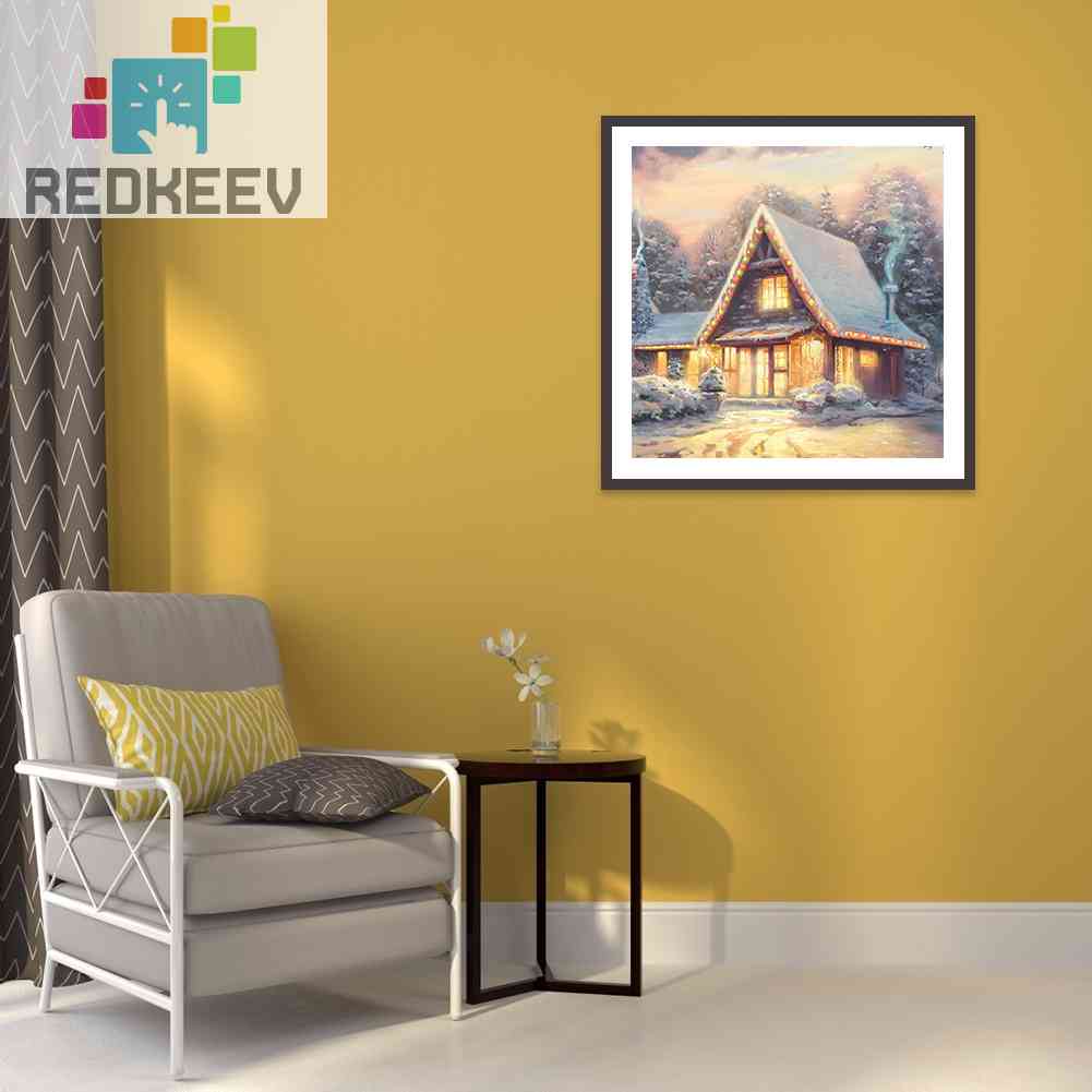 Bộ Tranh Đính Đá 5D Tự Làm Toàn Diện 5D DIY Hình Phong Cảnh Tuyết