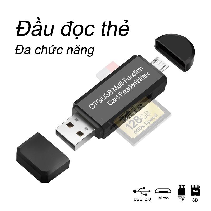 USB + OTG Micro SD / SDXC Bộ đọc thẻ TF Bộ điều hợp đa chức năng U Đĩa PC Điện thoại Bộ đọc thẻ nhớ [DKQ01]
