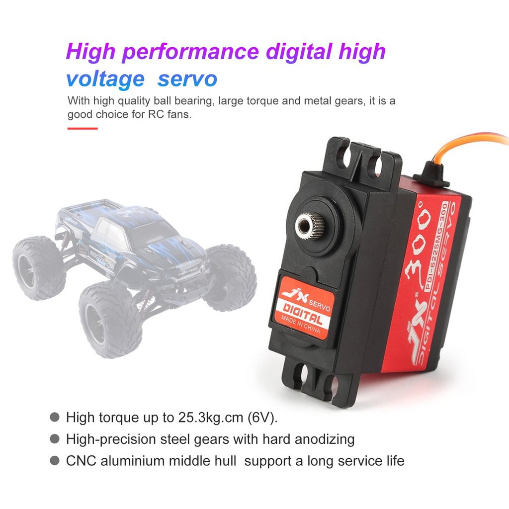 【điều khiển từ xa8/5】JX PDI-6225MG-300 25kg Metal Gear Digital Servo for RC Car Robot Airplane