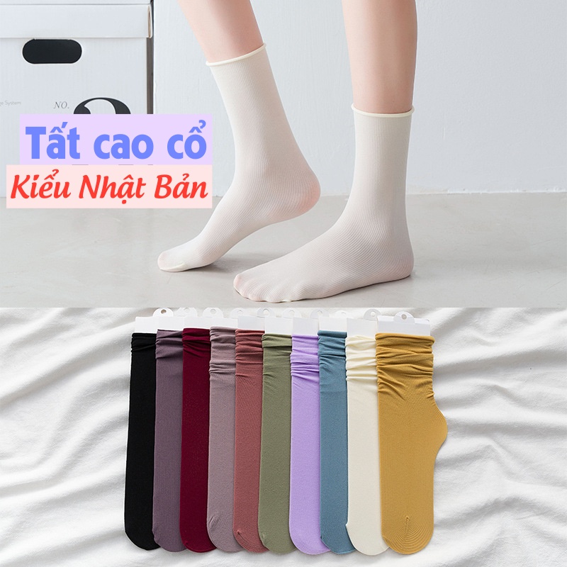 Tất cổ cao nữ Hàn Quốc cao cấp combo tất vớ cao cổ nữ cute - T3