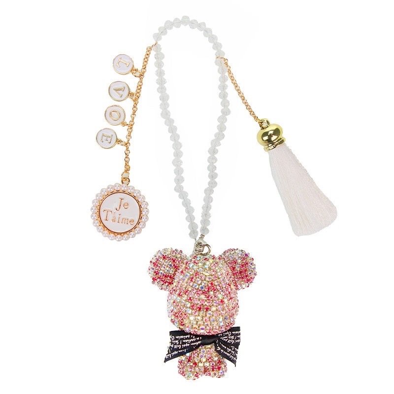 Dây Treo Trang Trí Gương Chiếu Hậu Xe Hơi - Khánh Treo Gương Đính Đá Gấu Gloomy