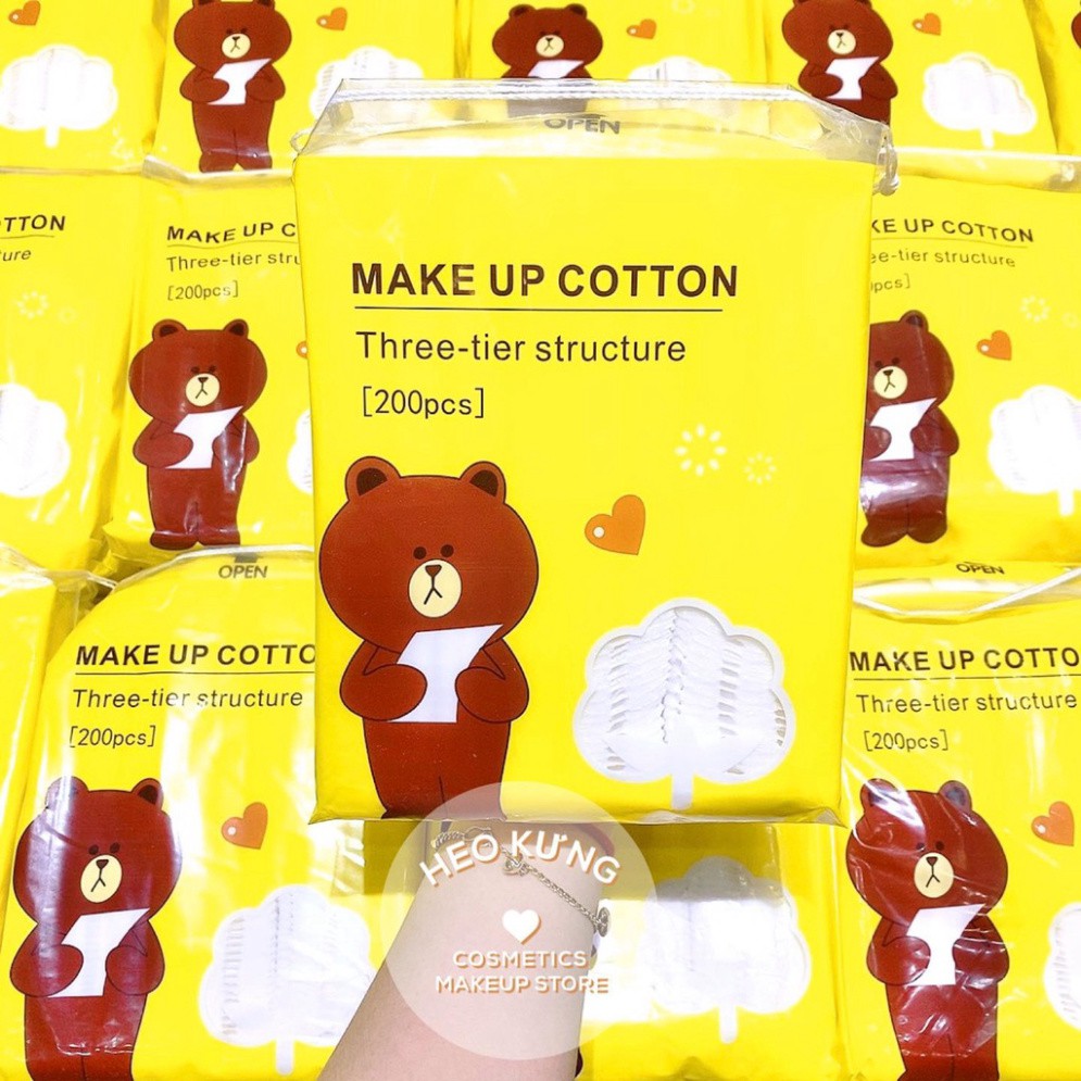 Bông Tẩy Trang Make Up Cotton Three-Tier Structure (200 Miếng)