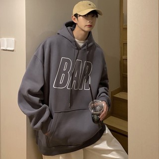 Áo hoodie chất nỉ dày form rộng in hình họa tiết BARnam nữ mặc đều đẹp