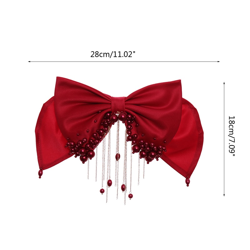 Dây Buộc Tóc Ruy Băng Lớn Màu Trơn Dành Cho Cô Dâu