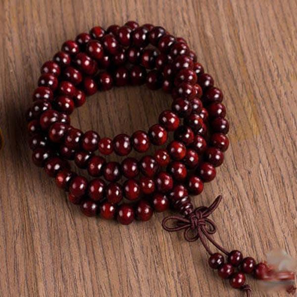 Vòng tay phong thủy 108 hạt đường kính 6mm (màu nâu)