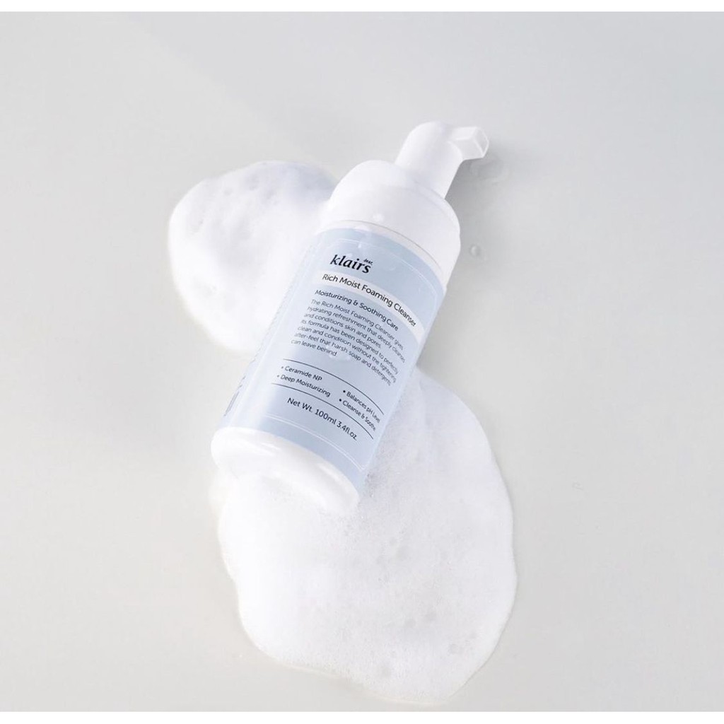 Sữa Rửa Mặt Dạng Bọt Dưỡng Ẩm Klairs Rich Moist Foaming Cleanser