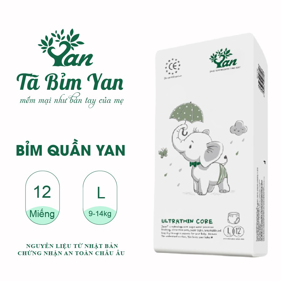 Bỉm quần Angel YAN ULTRATHIN CORE Size M13-L12-XL11-XXL10