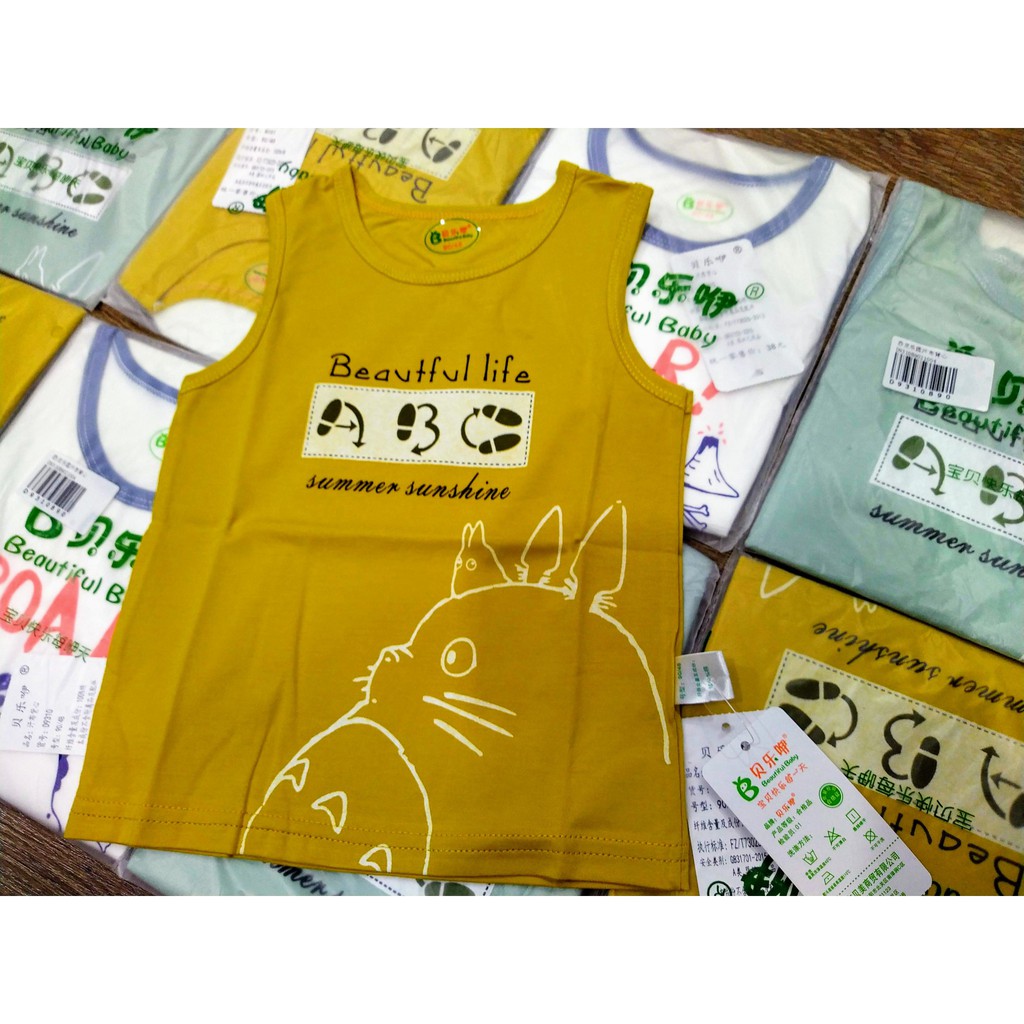 [Hàng QC] Áo ba lỗ 100% cotton bé 6-17Kg