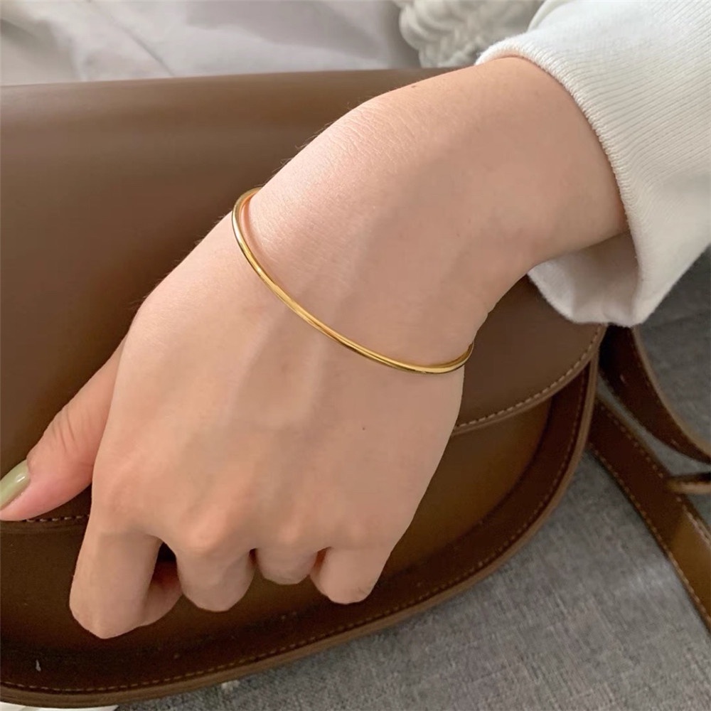 Vòng tay mạ vàng thiết kế đơn giản thời trang cho nữ