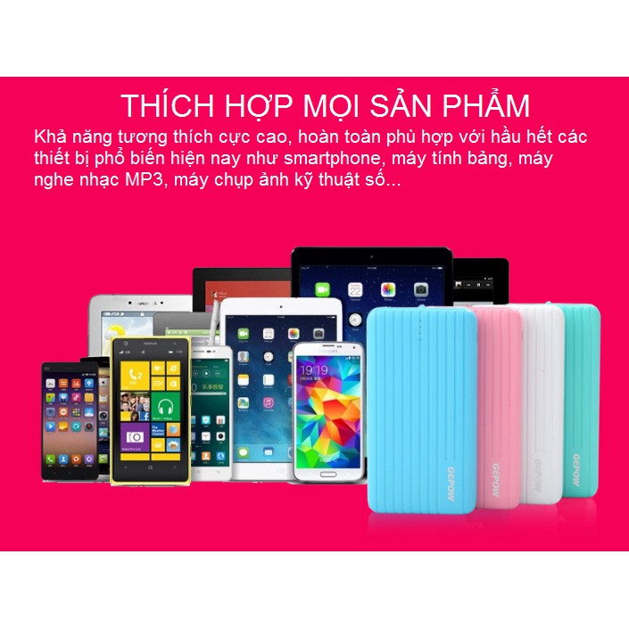 [NHẬP MÃ ELSAPSAN30 GIẢM 30K] SẠC DỰ PHÒNG GEPOW 8000mAh - GIẢM GIÁ 28%