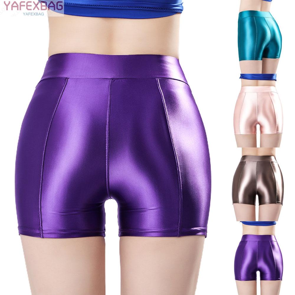 ️Womens Shorts Jeggings Leggings M-2XL Nylon Outer Wear Shiny Stretchy