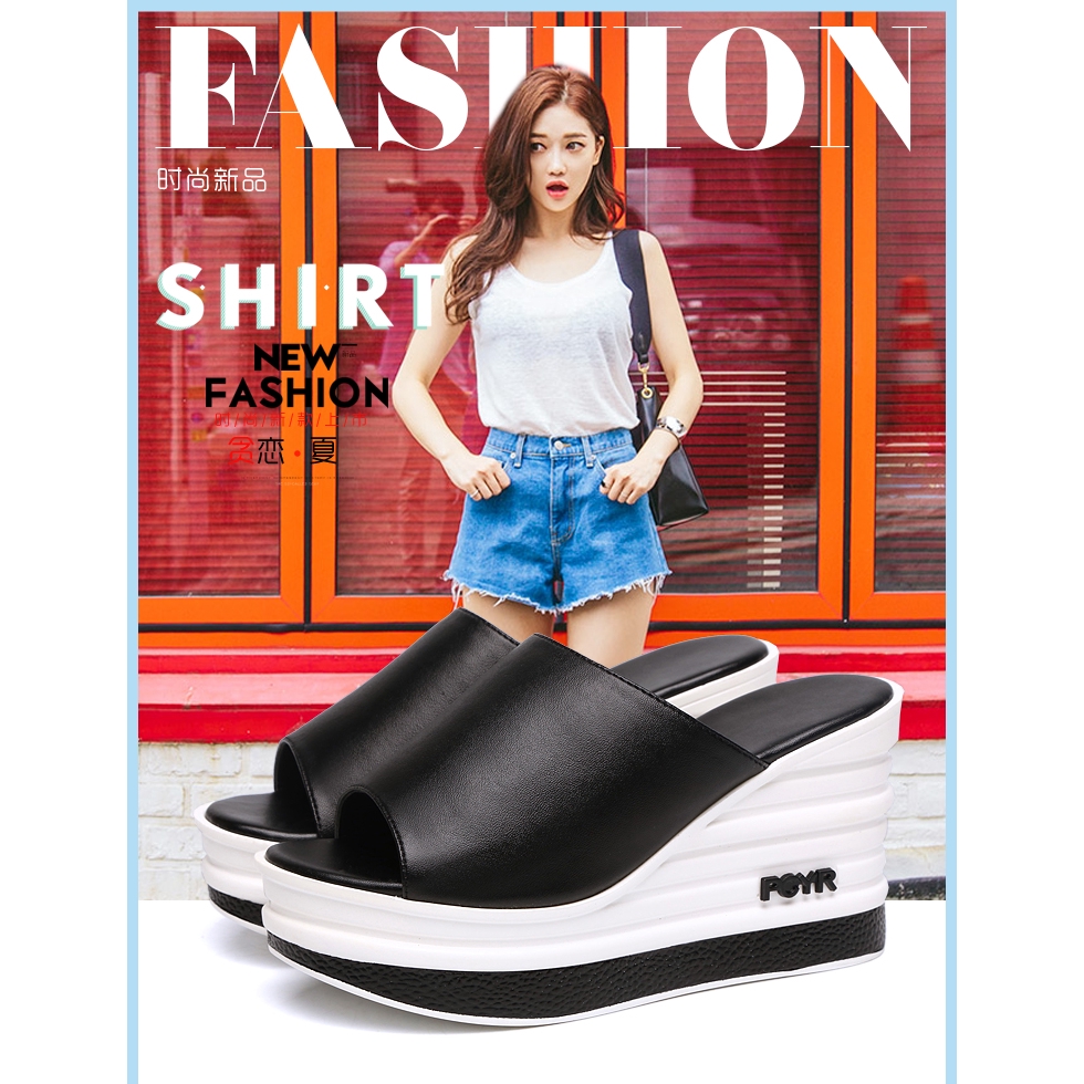 Giày Cao Gót Da Bò Đế Xuồng Hở Mũi Thời Trang Mùa Hè 2020 | BigBuy360 - bigbuy360.vn