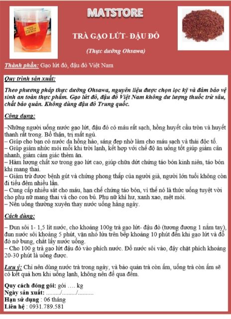 Trà Gạo lứt, Đậu đỏ Thực Dưỡng Oshawa 500g - 1kg | BigBuy360 - bigbuy360.vn