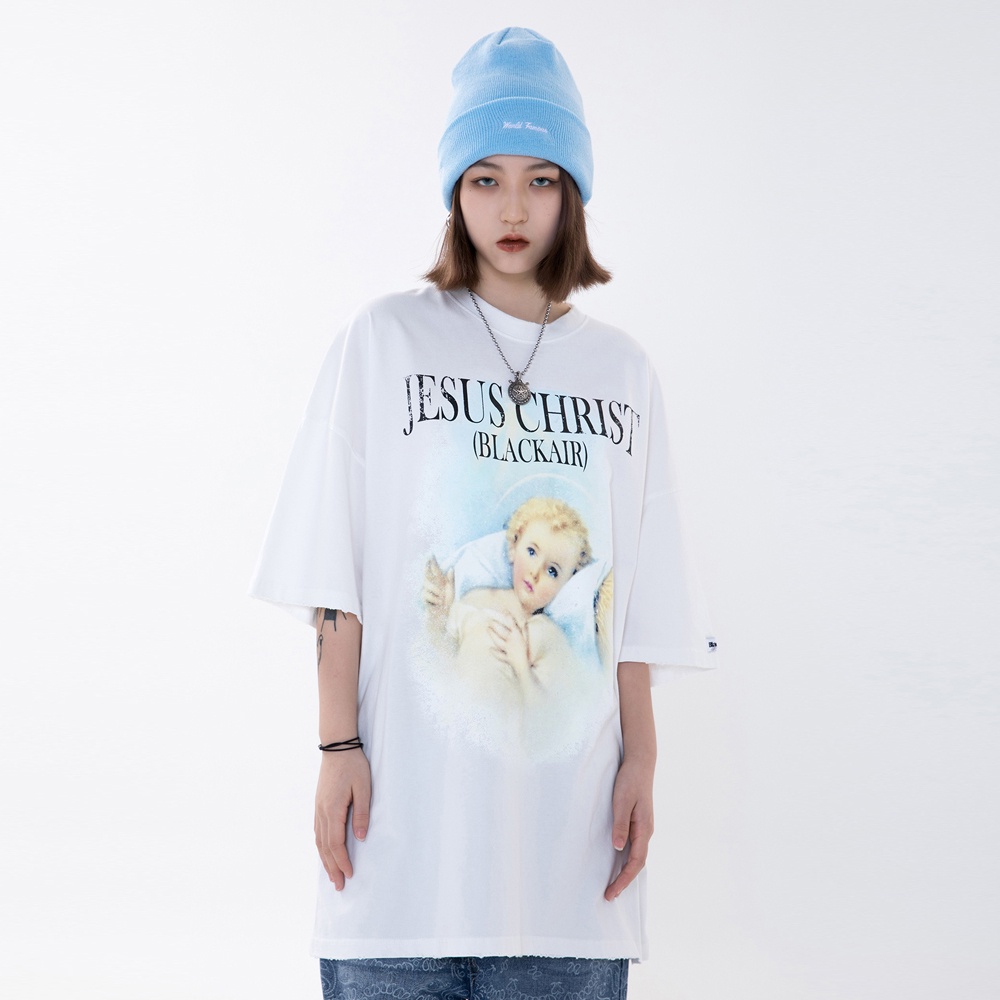 Áo phông thun oversize washed Made Extreme Jesus christ nam nữ 2 màu Đen, Trắng