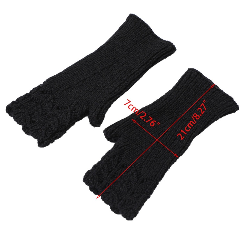 Găng Tay Len Hở Ngón Màu Sắc Thời Trang Cho Nữ