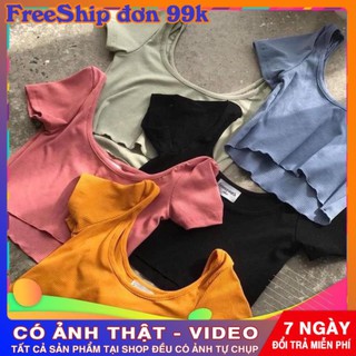 Áo croptop body thun gân