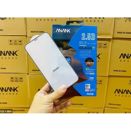 Kính cường lực Full màn Anank Fast 3D thương hiệu Nhật Bản cao cấp cho iPhone 12/12P/12 mini/12 Pro Max