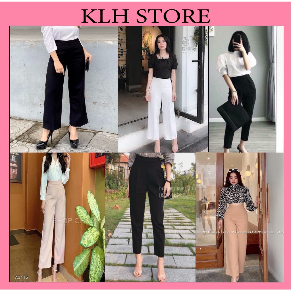 Quần cutlottes nữ ống suông lưng quần tây dáng công sở đủ màu chất vải mềm mịn nặng tay dày dặn