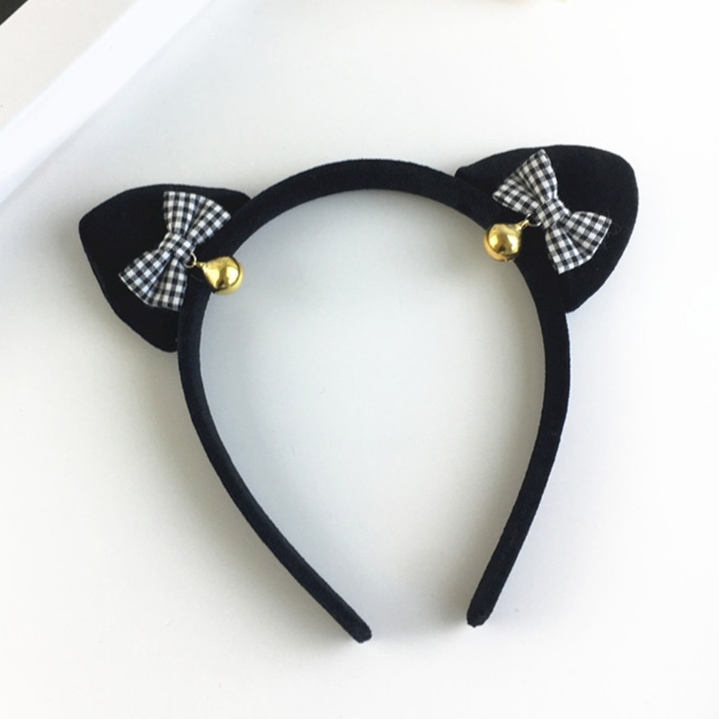 Flgo Băng Đô Tai Mèo Phối Lông Có Chuông Hoạt Hình Dùng Rửa Mặt / Biểu Diễn Tiệc Tùng