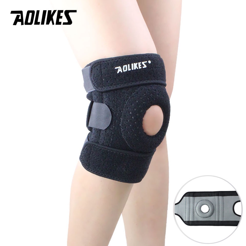 Nẹp gối AOLIKES co giãn có thể điều chỉnh hỗ trợ luyện tập thể thao