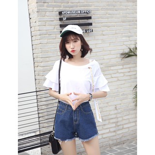 Quần SHORT JEAN NỮ lưng cao co giãn (40-65KG)