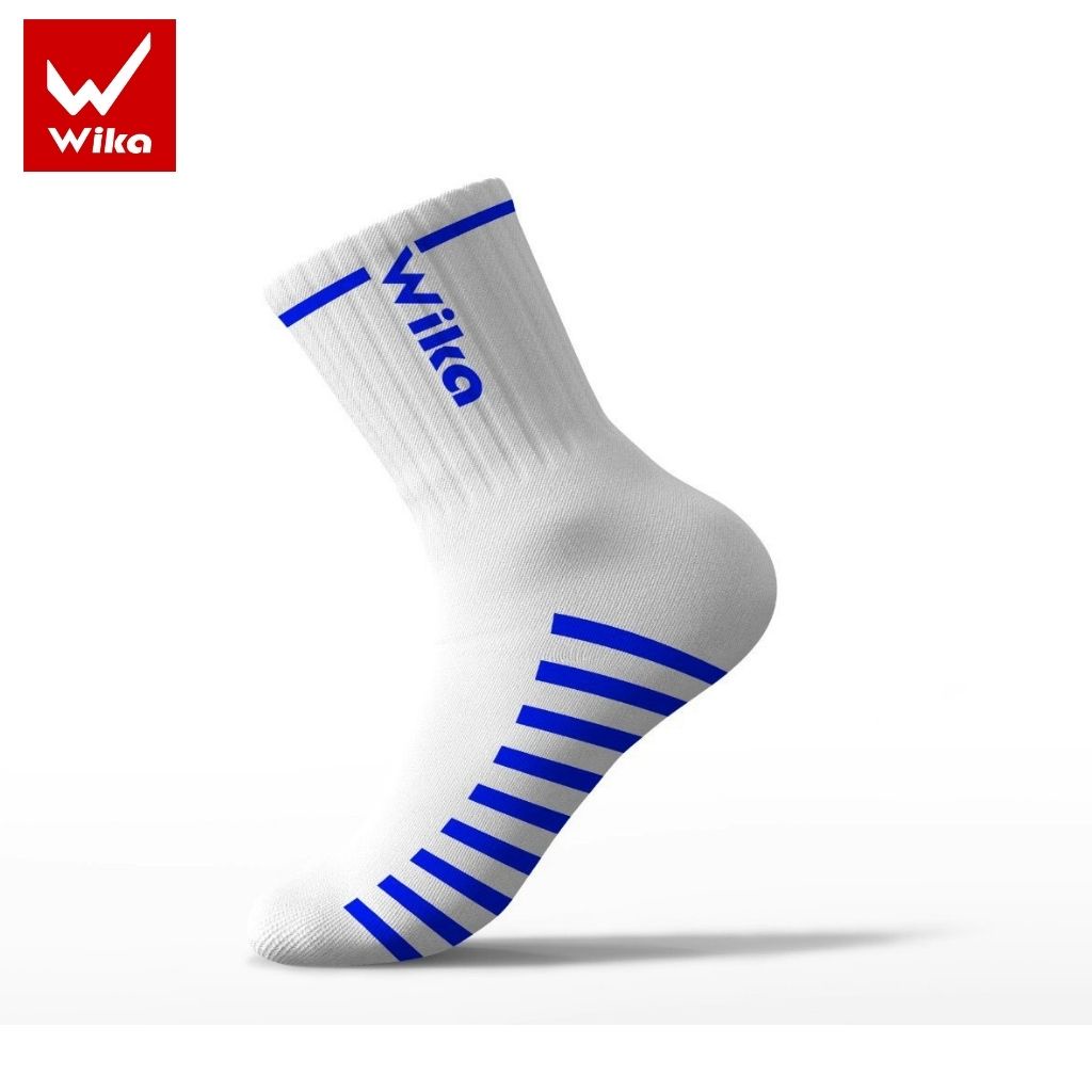 Tất Nam Cao Cổ WIKA Basic Kẻ, Màu Trắng Nổi Bật, Chất Liệu Dệt Dày Dặn, Mềm Mại, Có Co Giãn Thoáng Khí TATBASIC