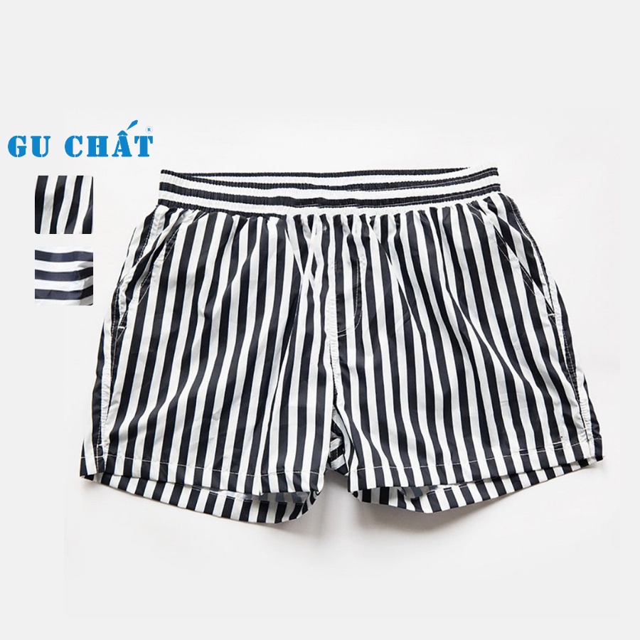 Quần Đùi Nam Sọc Đứng, Ngang GU CHẤT, Chất Vải Cotton Thoáng Mát. GUQ08