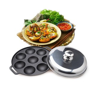 Khuôn bánh khọt 8 lỗ, 10 lỗ, 12 lỗ kèm nắp đậy chống dính