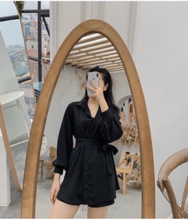 SET ÁO SƠMI CỘT EO KÈM QUẦN SHORT