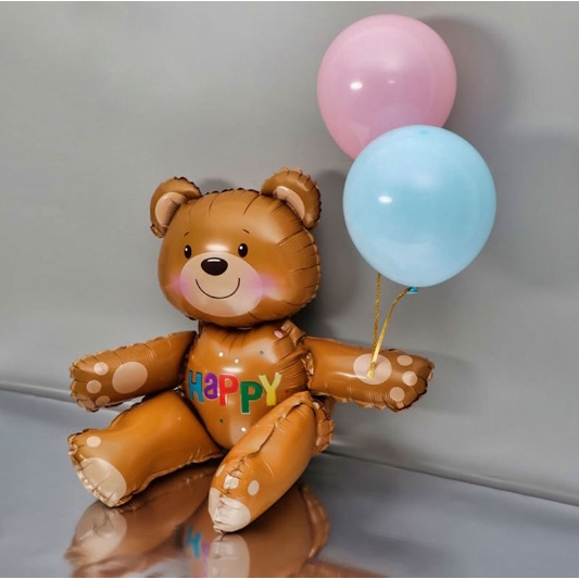 Bóng gấu 3D trang trí tiệc, đồ chơi cho bé