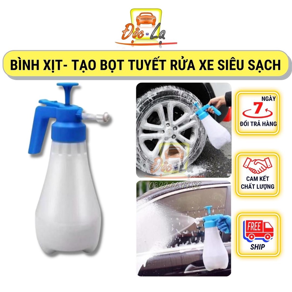 Bình Xịt Tạo Bọt Tuyết Rửa Xe Ô Tô, Xe Máy Cầm Tay 1.8L Tiện Dụng