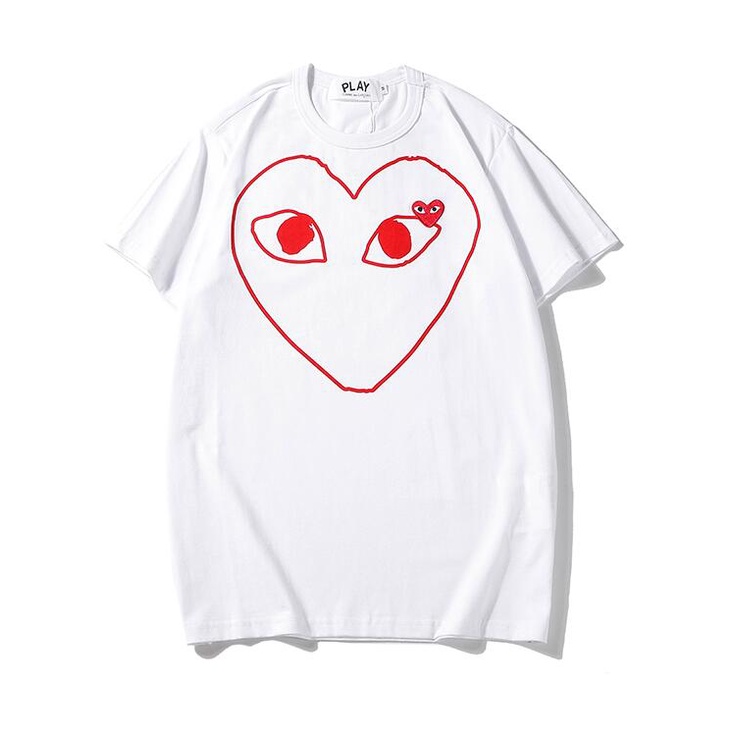 Áo Thun Tay Ngắn Thêu Hình Trái Tim Thời Trang Cho Nam Nữ