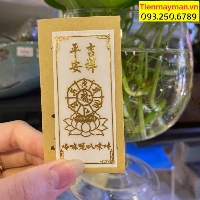 Linh phù LIÊN HOA TRỪ TÀ bình an cát tường dán điện thoại, đẹp ling linh, miếng dán điện thoại phong thuỷ đẹp lung linh