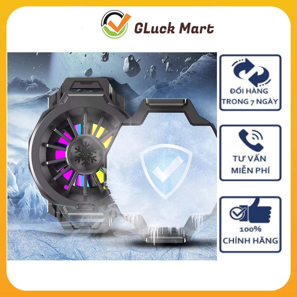 Quạt tản nhiệt điện thoại Cooling Pad RGB cực mát cho điện thoại thế hệ mới 2021 - Dòng máy tản nhiệt làm mát siêu nhanh
