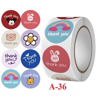 Cuộn 500 tem sticker thank you dễ thương 25mm bst a