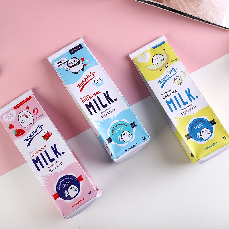 Túi Đựng Bút Hình Hộp Sữa Thiết Kế Đơn Giản Dễ Thương Cho Nữ
