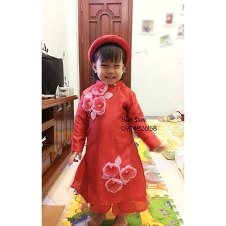 Áo dài gấm cao cấp dành cho bé gái
