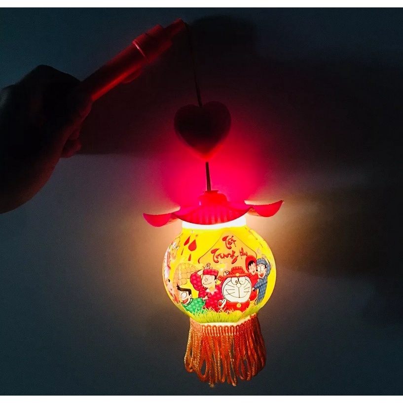 Lồng đèn trung thu mái đình có đèn và nhạc cho bé rước đèn