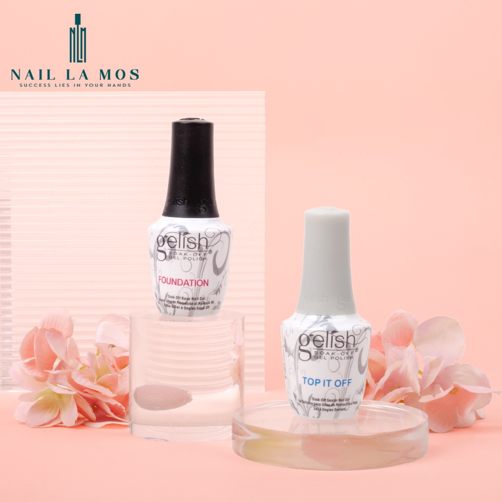 Set Base Top Gelish loại tốt độ bền cao - cặp gel liên kết và top phủ bóng chuyên dụng cho dân làm móng