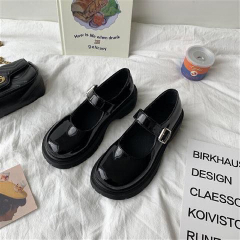 Giày Lolita Nữ Đế Cao 3Cm Giày Lolita Da Bóng Phong Cách Nhật Bản LB14-Molita