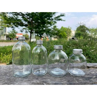 Chai thủy tinh dáng bầu nắp nhôm 350ml-500ml đựng nước ép, cf các loại