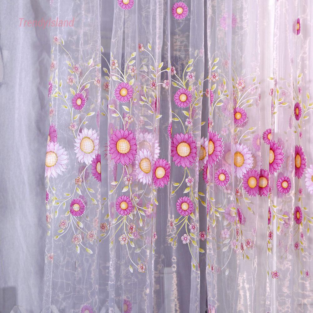 rèm cửa sổ Họa Tiết Hoa Hướng Dương Trang Trí Phòng Ngủ