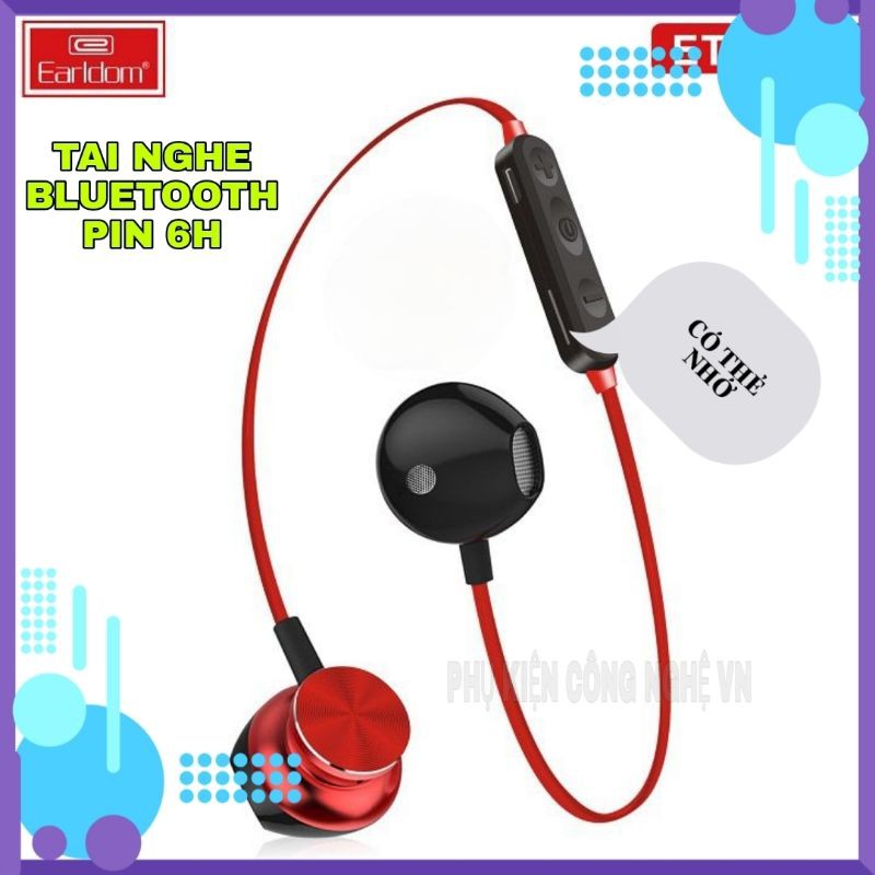 Tai nghe bluetooth có dây hỗ trợ thẻ nhớ pin lâu, âm thanh hay - Earldom BH31