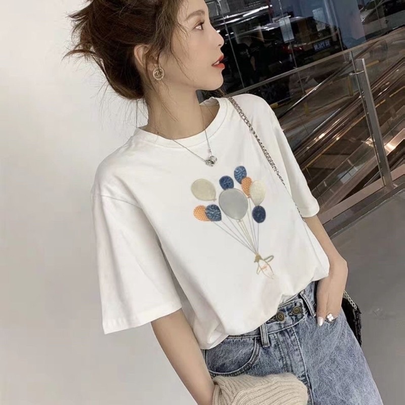 Áo Phông Tone Màu Trầm Hoạ Tiết Bóng Nhiều Màu