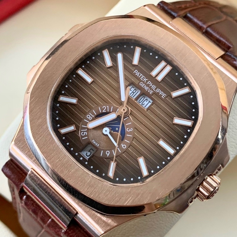 Đồng Hồ Nam P a t e k k    P h i l i p p Lịch vạn niên Máy Cơ Nhật Size 40mm