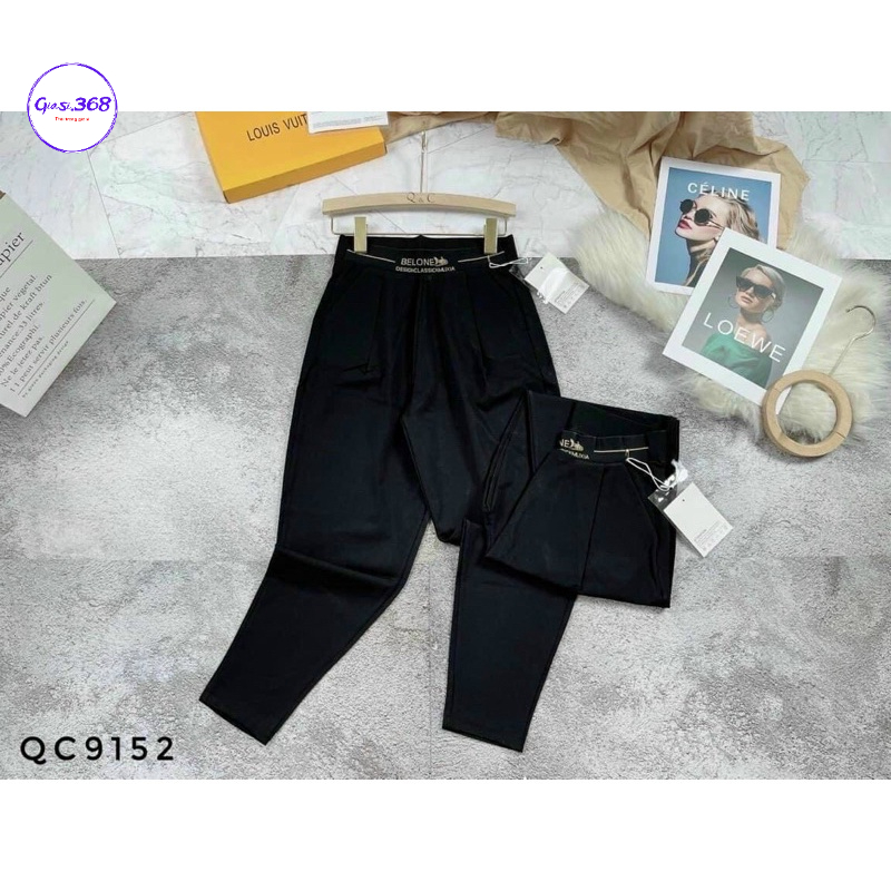 Quần Baggy Công Sở Nữ - Cạp Chun Chữ trẻ trung,chất Umi co giãn 4 chiều,form chuẩn tôn dáng Giasi.368