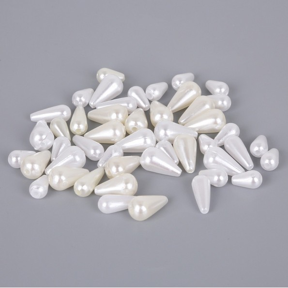 Hạt ngọc trai giả màu trắng sang trọng dùng làm trang sức thủ công