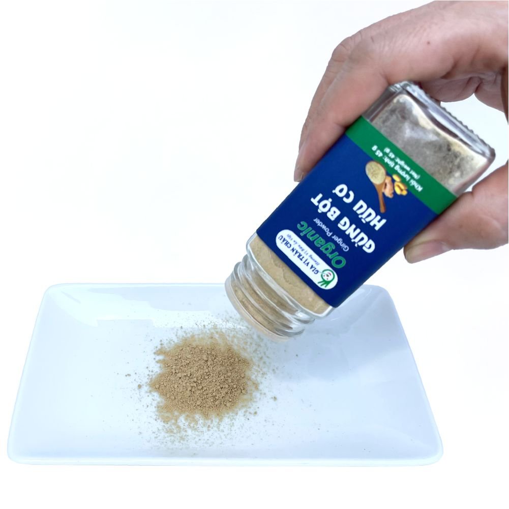 Gừng bột hữu cơ Trân Châu hũ 45g